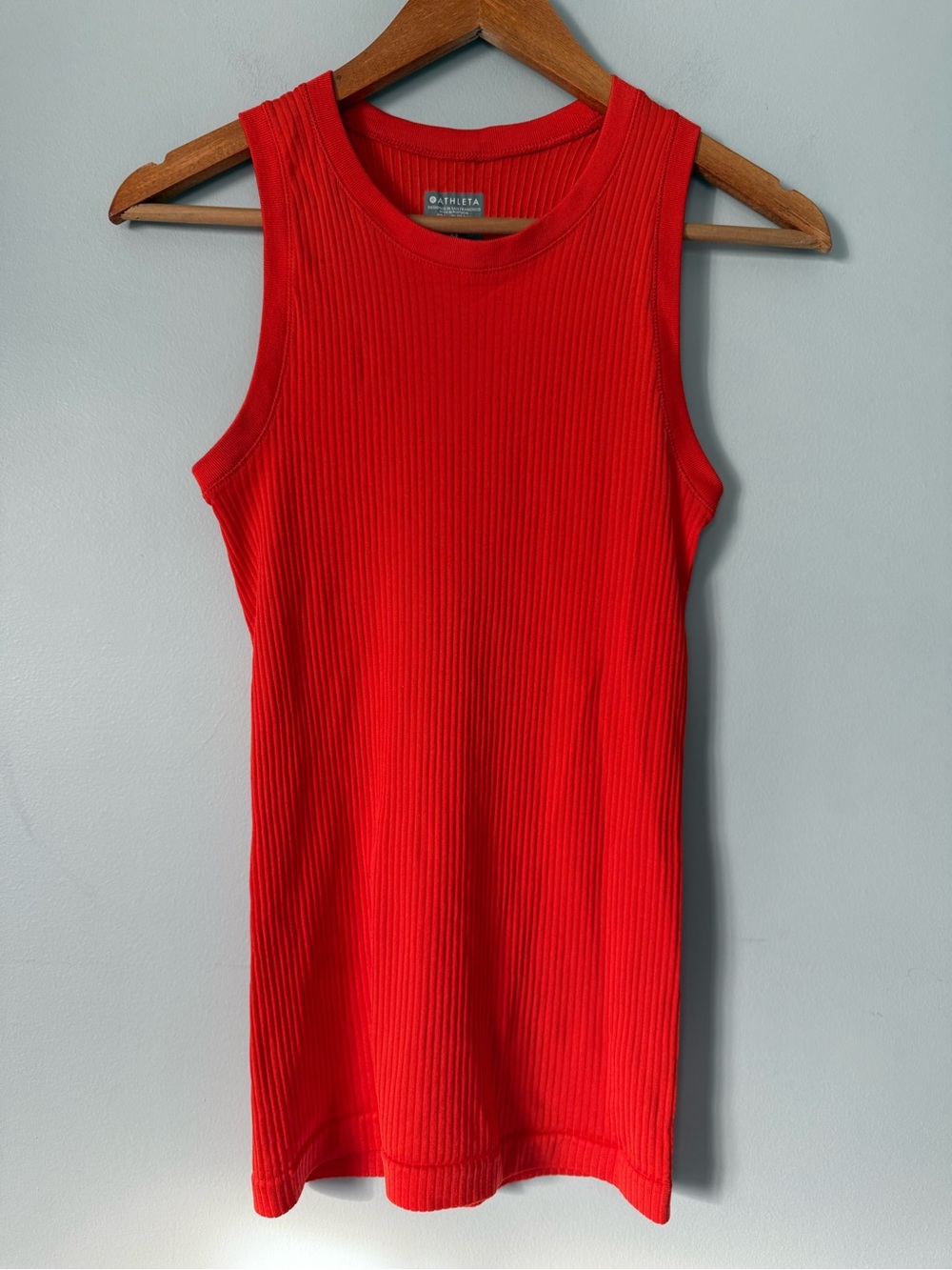 Athleta Renew CYA Length Ribbed Tank Orange Size XS